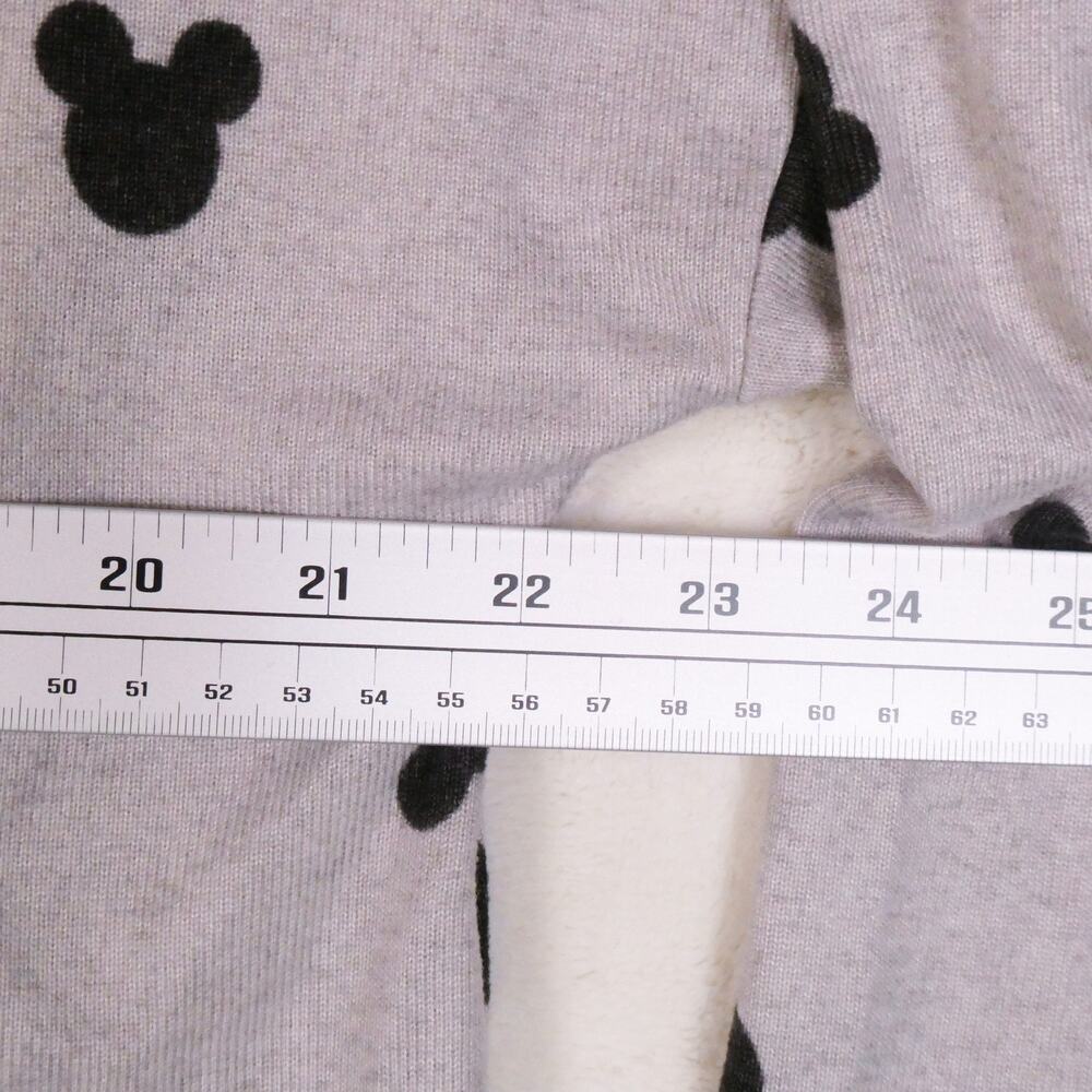 Disney Grey Black Mickey Mouse Pajamas Size L 2 Pc Set Soft Long Sleeve & Pants - Picture 11 of 12